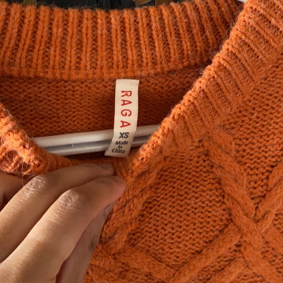 RAGA orange acrylic sweater XS - Picture 2 of 4